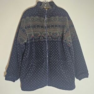 Northern Reflections Jacket Mens Medium VTG Hiking Fair Aisle Fleece Outdoor M